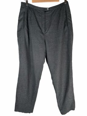 Vintage Bernard Zins Charcoal Gray Cashmere Wool Straight Leg Pants size Large
